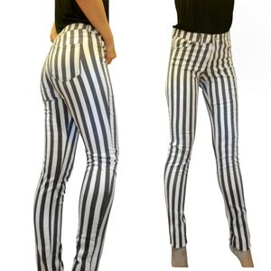 Striped High-Waisted Skinny Jeans Sz.2